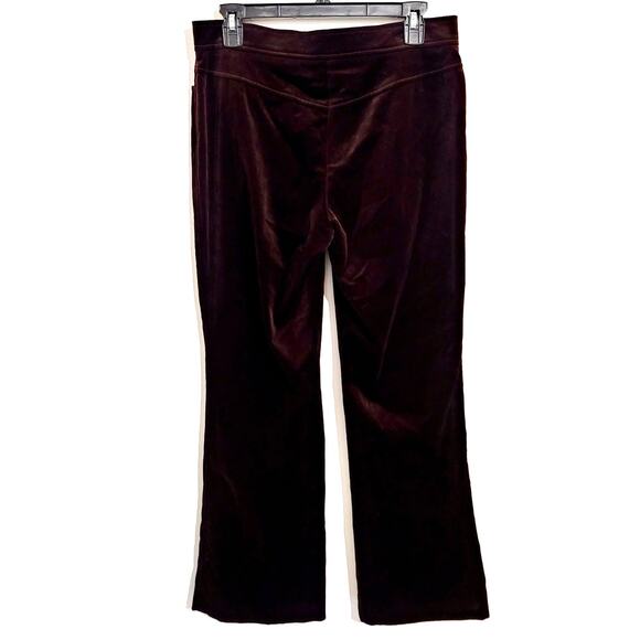 ESCADA Velvet Pants Wine Maroon Burgundy Flare Kick Boot Trousers 8 / 38 NEW - Picture 2 of 11